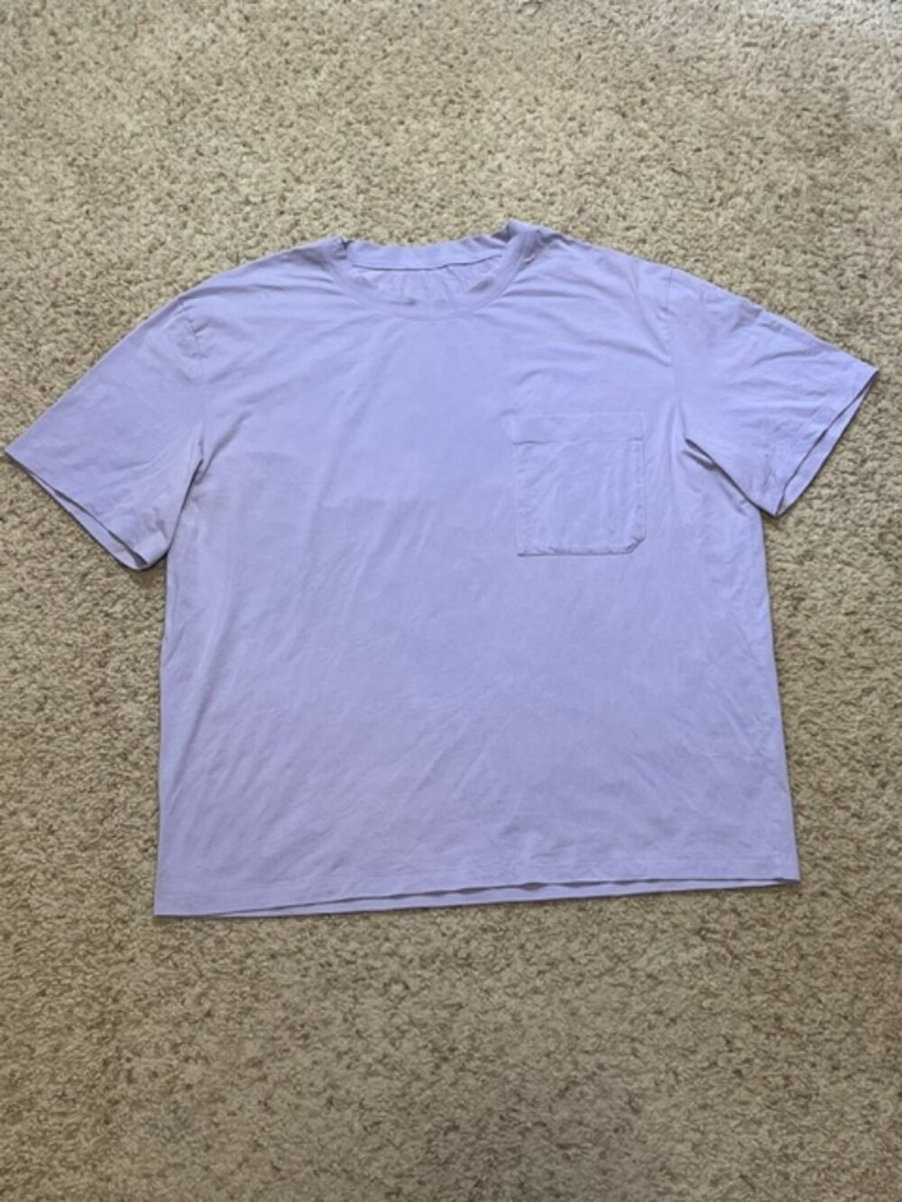 Lululemon Men Lilac Purple Pocket Short Sleeve Tee Shirt Sz XXL See Measurement